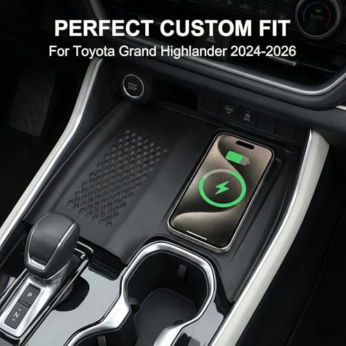 for 2026 2025 2024 Toyota Grand Highlander Wireless Charging Anti-Slip Mat,Silicone Protective Pad Liners for Grand Highlander Accessories