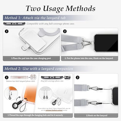 Multifunctional Phone Lanyard Adjustable Anti-Theft Crossbody Phone Strap - color: Grey