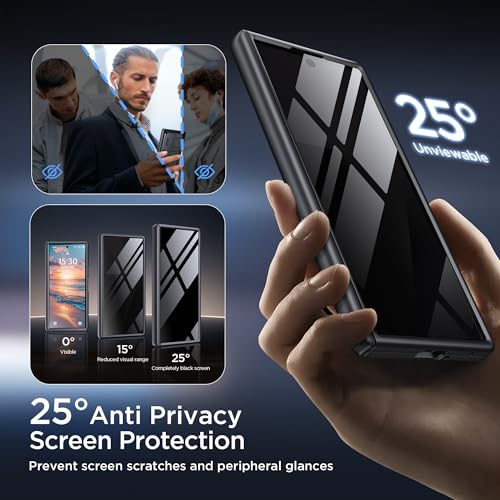 TONGATE Wallet for Z Fold 7 Case with Privacy Screen Protector, Black - color: Black