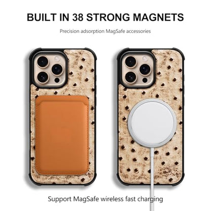 Leather Case Compatible with iPhone 14 Pro Max Wallet 6.7" | Genuine Leather 2-in-1 Magnetic Detachable Shockproof,Flip Folio Cover with Card Slot,Wireless Charging RFID Blocking White - color: Creamy white, size: 6.7"-14 Pro Max