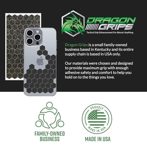 Dragon Grips Black Rubber Grip Tape, 84pc Hexagon Grip Stickers - color: Black, size: 5/8" - 84pcs 1 pack