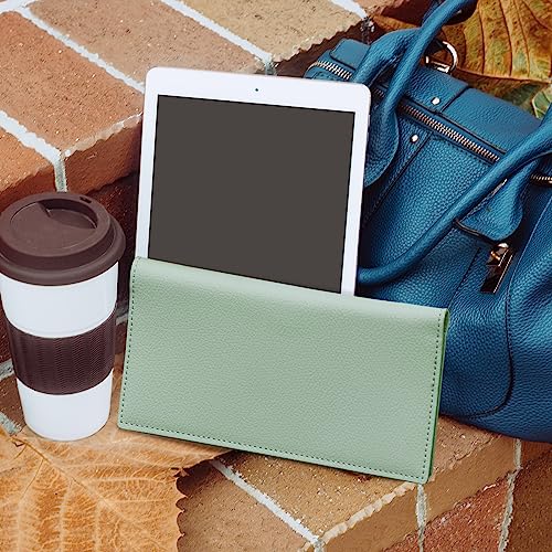 CoBak Checkbook Cover for Women & Men - PU Leather Case with RFID Blocking | Classic Design Check Book Holder for Personal and Business - color: Sage