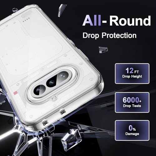 Case for Nothing Phone 4a, Military Grade Drop Protection Phone Case, Yellowing Resistant, Anti-Scratch Hard PC Back, Shockproof Hard Ultra-Thin Protective Cover, Clear - size: Nothing Phone 4a