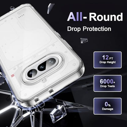 Case for Nothing Phone 4a, Military Grade Drop Protection Phone Case, Yellowing Resistant, Anti-Scratch Hard PC Back, Shockproof Hard Ultra-Thin Protective Cover, Clear - size: Nothing Phone 4a