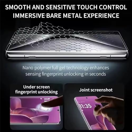 [2 Pcs] Hydrogel Screen Protector for Motorola Edge 50 Neo, High Sensitivity Flexible TPU Flim [Non-breakable][Bubble Free] (No Tempered Glass) - color: Edge 50 Neo