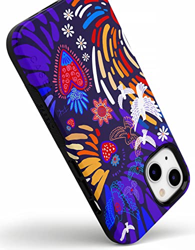 Casely iPhone 15 Plus Case | Viva La Vida | Frida Kahlo Collage | Bold Protective Design | Compatible with MagSafe - color: Frida Kahlo | Viva La Vida | Floral Collage