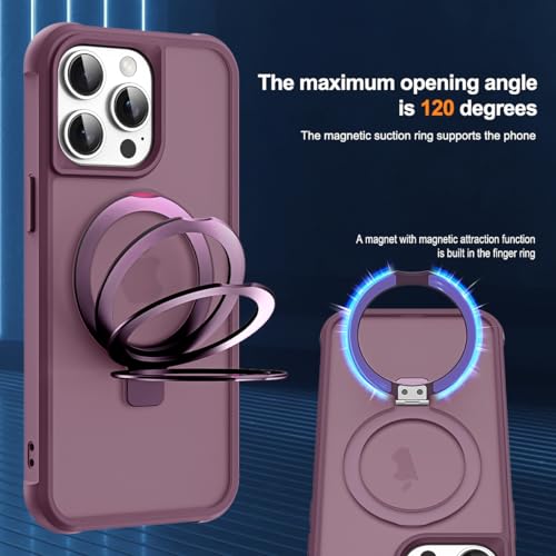 SKYLMW Compatible with iPhone 11 Pro Max Case with Stand,Wine Red | iPhone 11 Pro Max Phone Case 6.5",Magnetic Ring Stand,Compatible with MagSafe,Military-Grade Protection,Great Grip Feeling - color: Wine Red, size: Iphone 11 Pro Max
