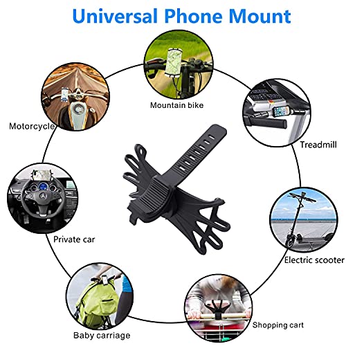 VOVIGGOL Bike Phone Mount 2 Pack, Universal Motorcycle Phone Holder for Bike, 360°Rotation Silicone Bicycle Phone Holder Handlebar Phone Mount Compatible with iPhone, Samsung, All Smartphones