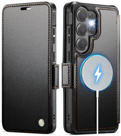 for Galaxy S25 Ultra Slim Wallet Case Wireless Charging, Black - color: Black, size: Samsung Galaxy S25 Ultra