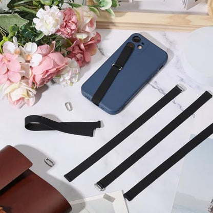 6Pcs Silicone Elastic Phone Holder Strap Anti-Slip Universal Phone Grip Finger Loop for Case Flexible No Adhesives Discreet Grip