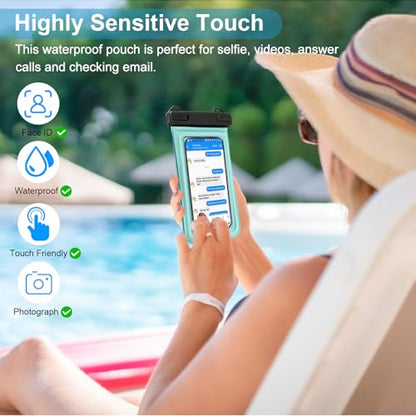 IP68 Waterproof Phone Pouch Floating, Up to 6.7", Green - color: Green, size: Up to 6.8"