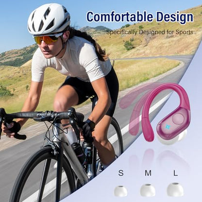 Wireless Earbuds Sports, 75Hrs Bluetooth 5.4 Headphones, Hi-Fi Stereo Bass - color: Y-Starry Rose Gold