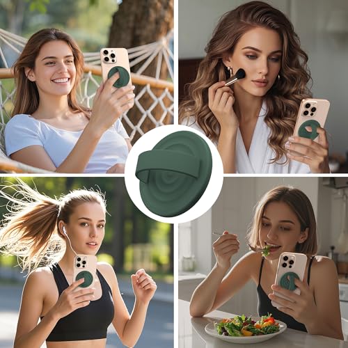 Magnetic Phone Grip for MagSafe, Silicone Ring Grip, Alpine Green - color: Alpine Green