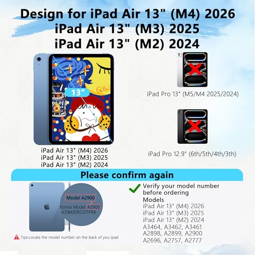 3 Pack Paper Screen Protector for iPad Air 13" M2-M4 2024-2026+2 Pencil Tip - size: Air 13" M4/M3/M2 2026/2025/2024