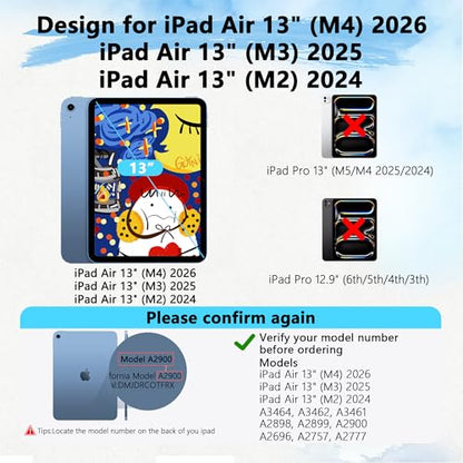 3 Pack Paper Screen Protector for iPad Air 13" M2-M4 2024-2026+2 Pencil Tip - size: Air 13" M4/M3/M2 2026/2025/2024