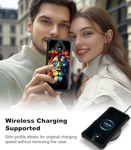 for Schok Volt Sv67q Sv67332 Case with Screen Protector, Military Grade Drop Protection, Dual Layer Hybrid Shockproof Protection TPU Phone Case for Schok Volt Sv67q, Lion - color: Lion