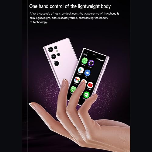 Yoidesu S23 Pro Smartphone, 3in 3D Glass Super Small Cell Phone, Dual SIM 2GB 16GB ROM for Android 8.1 Ultra Thin Mobile Phone, 1000mAh The World's Smallest Backup - color: Violet