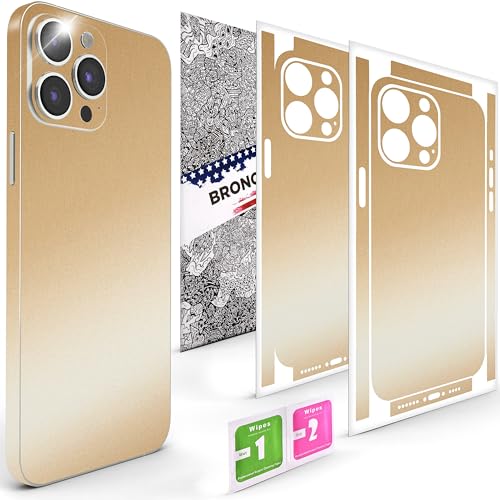 2Pcs Skin Wrap Compatible for iPhone 15 Pro – Slim Decal Vinyl Protective Film for Sides & Back – Sleek Fit, Premium Look – Compatible with All iPhone 15 Pro Cases - Desert Gold - color: Desert Gold