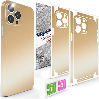 2Pcs Skin Wrap Compatible for iPhone 15 Pro – Slim Decal Vinyl Protective Film for Sides & Back – Sleek Fit, Premium Look – Compatible with All iPhone 15 Pro Cases - Desert Gold - color: Desert Gold