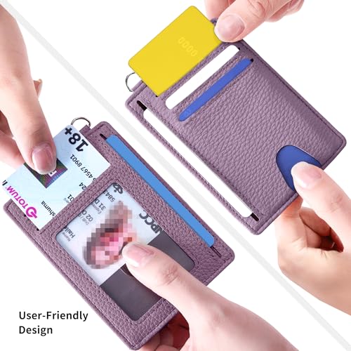 Mayski Slim Wallet, Credit Card Holder for Women, Minimalist Front Pocket RFID Blocking Card Cases, Small Wallet Women Men(Litchi Lavender) - color: Litchi Lavender
