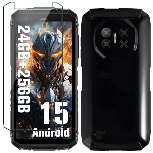 Case for Doogee Fire 3 Phone Case with Tempered Glass Screen Protector,Silicone Soft Flexible Bumper Shockproof TPU Protective Cover-Black - color: Black, size: Doogee Fire 3