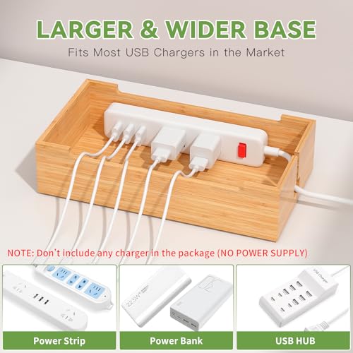 Pezin & Hulin Bamboo Charging Stand Rack, No Power Adapter Supply -Natural - color: Natural