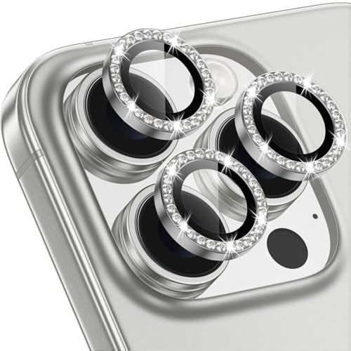 iPhone 16 Pro/16 Pro Max Camera Lens Protector Bling Diamond, Gray - color: Gray, size: 16 Pro/Max