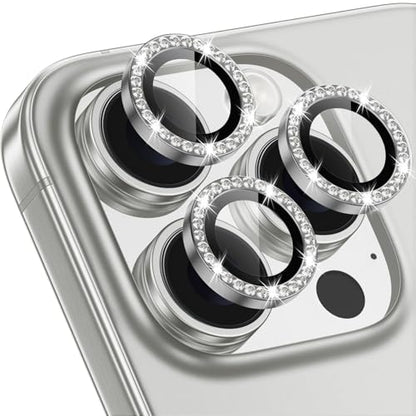 iPhone 16 Pro/16 Pro Max Camera Lens Protector Bling Diamond, Gray - color: Gray, size: 16 Pro/Max