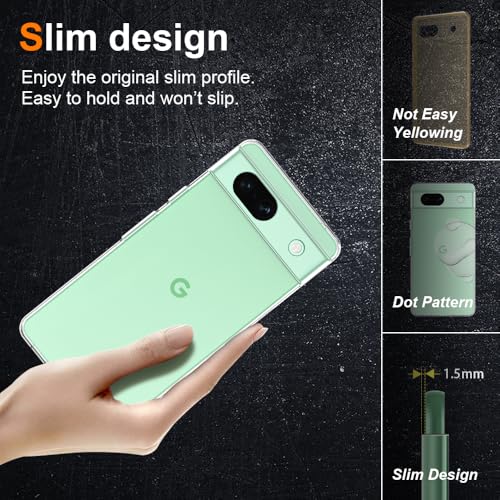 Silicone Clear for Google Pixel 8A Case, Ultra Thin with Comfort Grip | Soft Slim-Fit TPU Pixel 8A Phone Cover,Non-Slip,Shockproof Protection,Scrath-Resistant - size: Pixel 8a case