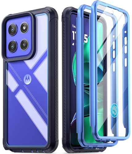 Poetic Guardian Case for Motorola Moto G Stylus 5G 2025 [Screen Protector Works with Fingerprint ID] [20 FT Mil-Grade Drop Tested], Full-Body Hybrid Shockproof Bumper Cover, Blue/Clear - color: Blue, size: Moto G Stylus 5G 2025