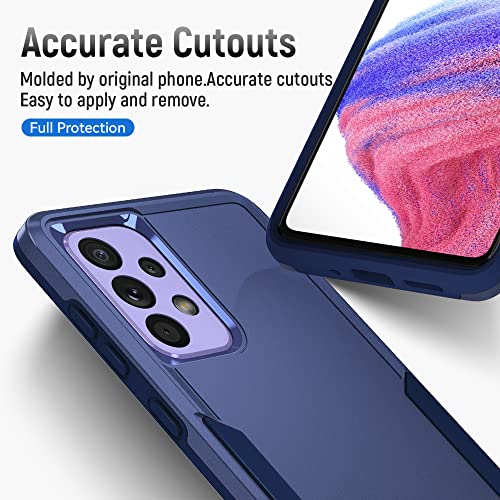 for Samsung A53 5G Case, Galaxy A53 5G Case with Screen Protector,Full Body Protection Durable Rubber Cover Phone Case for Samsung Galaxy A53 5G,Blue - color: 2 Blue