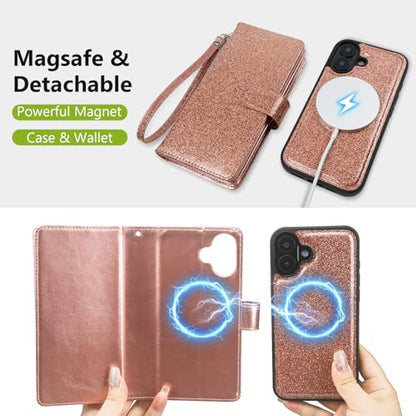 Varikke Wallet Case for iPhone 17 - Compatible with Magsafe, Rose Gold - color: (Compatible with MagSafe) Rose Gold, size: iPhone 17 6.3"