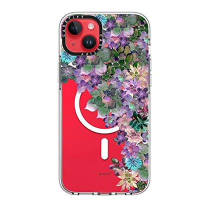 CASETiFY for iPhone 14 Plus Case - Impact Clear Compatible with MagSafe | Not Yellowing | 6.6 ft. 3X Military Grade Drop Protection | MY SUCCULENT GARDEN | Clear - color: MY SUCCULENT GARDEN, size: Iphone 14 Plus (6.7")