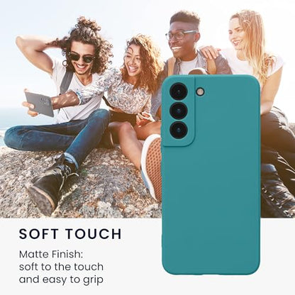 kwmobile Case Compatible with Samsung Galaxy S22 Case - Protective Slim TPU Phone Cover - Soft Matte Finish - Teal Matte - color: teal matte, size: Galaxy S22