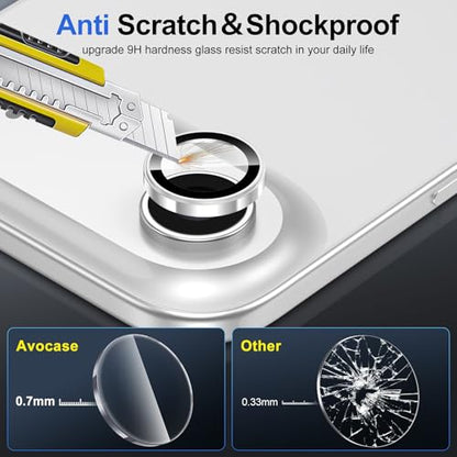 for iPhone Air Camera Lens Protector, Individual Metal Ring Tempered Glass Lens Cover,[Strong Adsorption] Scratch Resistant Thin HD Clear Lens Cover,1 Set-Slivery Ring