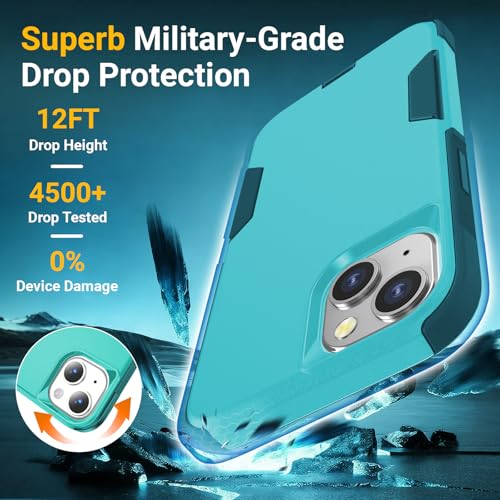 jaroco Magnetic for iPhone 13&14&15 Case Heavy Duty Rugged Dual-Layer Teal - color: Teal, size: iPhone 13&14&15