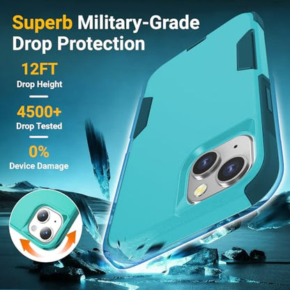 jaroco Magnetic for iPhone 13&14&15 Case Heavy Duty Rugged Dual-Layer Teal - color: Teal, size: iPhone 13&14&15