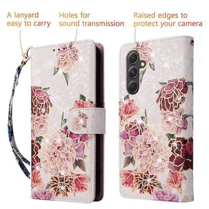 UEEBAI Wallet Case for Samsung Galaxy S23 5G, PU Leather Phone Case Kickstand RFID Blocking Flip Case with Card Slots Wrist Strap Relief Engraved Pattern Magnetic Closure Folio Case - White Flower - color: White Flower, size: Samsung Galaxy S23 5G