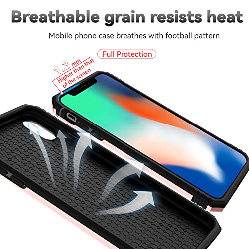 for iPhone XS Max Case with Camera Lens Cover HD Screen Protector, Dual Layer Military Grade Drop Protection Magnetic Ring Holder Kickstand Protective Phone Case for iPhone XS Max 6.5 inch (Rose Gold) - color: Rose Gold with camera cover Military-Grade 2n