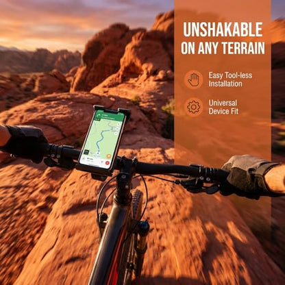SHINEOFI Bike Phone Mount Stroller Phone Mount Tablet Holder for Treadmill Adjustable Handlebar Clamp for Smartphones and Tablets Rotatable Clip for Scooter Elliptical Shopping Cart