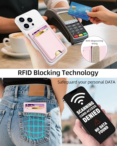 For Magsafe Wallet Stand, 6 Cards Holder, RFID Blocking | Strongest Magnetic Wallet for iPhone 17/16/15/14/13/12 Series, Magnetic Card Holder, ID Window, Vegan Leather, Baby Pink - color: Baby Pink