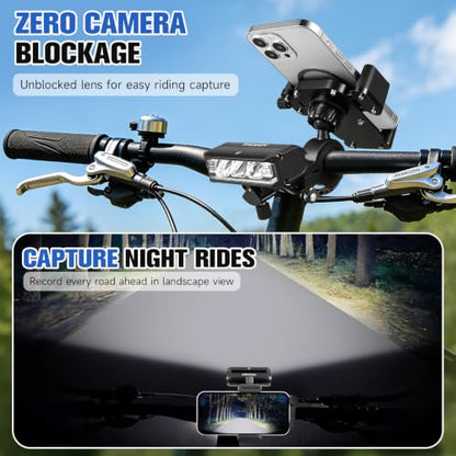 Bike Light Phone Holder, 2-in-1 Detachable Phone Mount