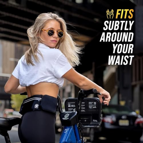 Running Belt with Water Bottle Holder Waist Bag Extender Black - color: Black