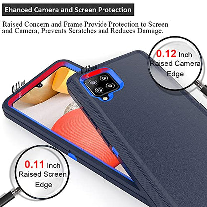 Compatible with Samsung Galaxy A42 5G Case,with Screen Protectors,Heavy Duty Rugged Shockproof Full Body Protection Kickstand Case with Belt Clip Holster for Samsung Galaxy A42 5G (Blue) - color: Blue