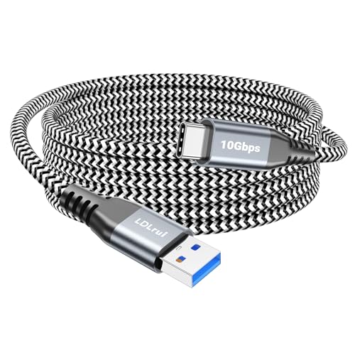 LDLrui USB A to USB C 3.1 Gen 2 Data Cable, 10ft, 1-Pack, Black-White - color: Black-and-White, size: 10FT
