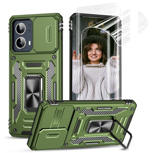 for Moto Edge 2024 Case, Hybrid Soft TPU Hard PC Rugged Cover, Olive Green - color: ZS Olive Green, size: Moto Edge 5G (2024)