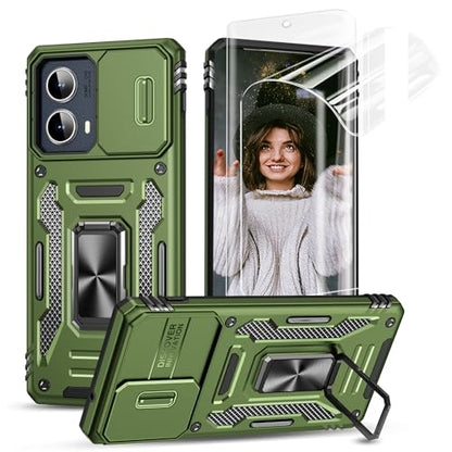 for Moto Edge 2024 Case, Hybrid Soft TPU Hard PC Rugged Cover, Olive Green - color: ZS Olive Green, size: Moto Edge 5G (2024)