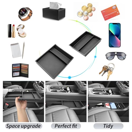 SKTU 2-Pack for 2025 2026 2027 Nissan Murano Center Console Organizer - color: 2025 -2027 Murano Lower Console Tray