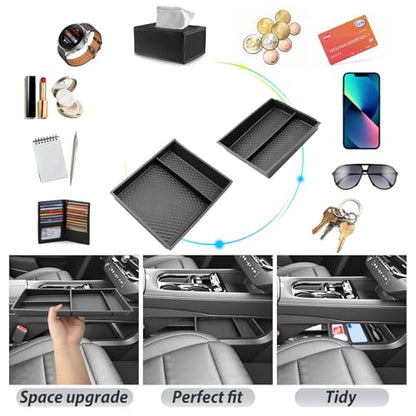 SKTU 2-Pack for 2025 2026 2027 Nissan Murano Center Console Organizer - color: 2025 -2027 Murano Lower Console Tray