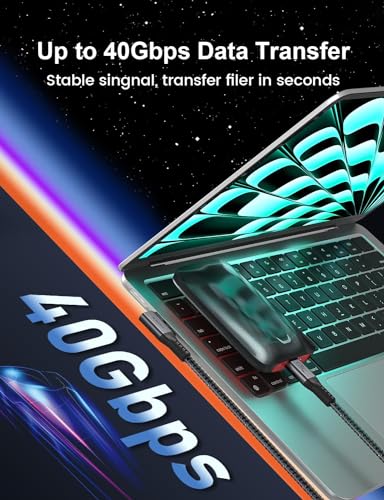 XAOSUN Right Angle USB 4 Cable for 90 Degree Thunderbolt 4 Cable, Grey 2FT - size: 2FT